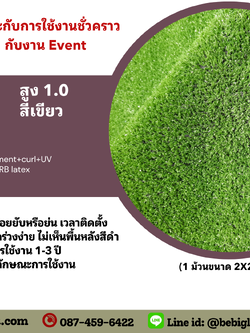 หญ้าเทียมรุ่นEV10 สูง 1 ซม. สีเขียว