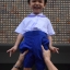 กางเกงนักเรียนสีนำ้เงิน เอวยางยืดซิปหน้า