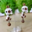 ต่างหูดินปั้น กระต่ายสีขาวแต้มน้ำตาล Bunny browny Earrings