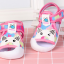 รองเท้ารัดส้น เปิดหน้าระบายอากาศ ลายหมีสีชมพู Size 17-22