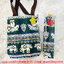ของชำร่วยงานแต่งงาน ถุงผ้าหูหิ้ว ลายช้าง ขนาด 20x22 ซม. ขั้นต่ำ 100 ใบ ใส่ถุงพลาสติกแก้ว 24.-