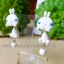 ต่างหูดินปั้น กระต่ายสีขาว Bunny white Earrings