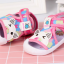 รองเท้ารัดส้น เปิดหน้าระบายอากาศ ลายหมีสีชมพู Size 17-22