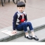 รองเท้าคัทชูเด็กผูกเชือกหนังแก้วสีขาวดำฉลุลาย สไตล์อังกฤษ Size 21-37
