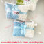 ของชำร่วยงานแต่ง กระเป๋าใส่เหรียญผ้ากระสอบ ทูโทน 2 สี ใบใหญ่ 9x11 ซม. คาดริบบิ้น ใส่ถุงพลาสติกแก้ว ใบละ 15.-