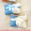ของชำร่วยงานแต่ง กระเป๋าใส่เหรียญผ้ากระสอบ ทูโทน 2 สี ใบใหญ่ 9x11 ซม. คาดริบบิ้น ใส่ถุงพลาสติกแก้ว ใบละ 15.-